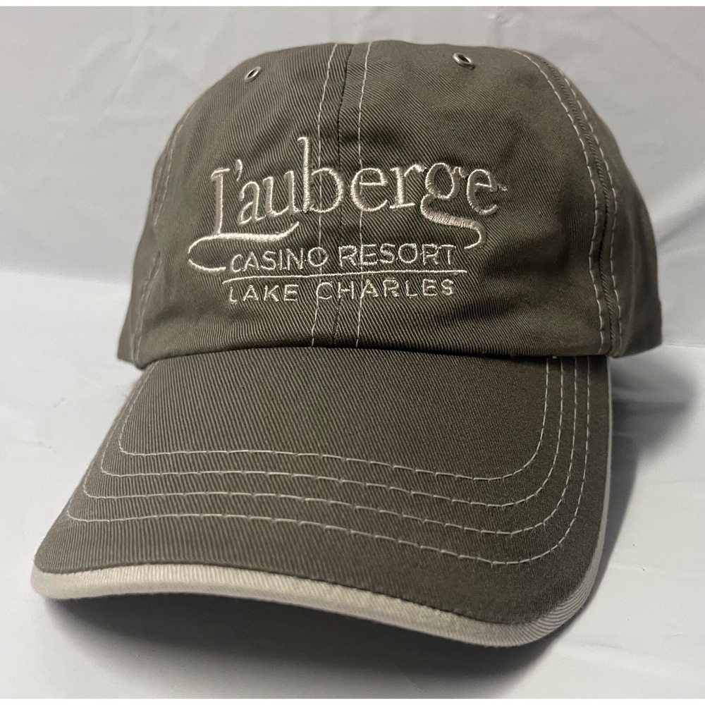 L'Auberge Casino Resort Lake Charles Baseball Hat Olive Green Khaki Adjustable